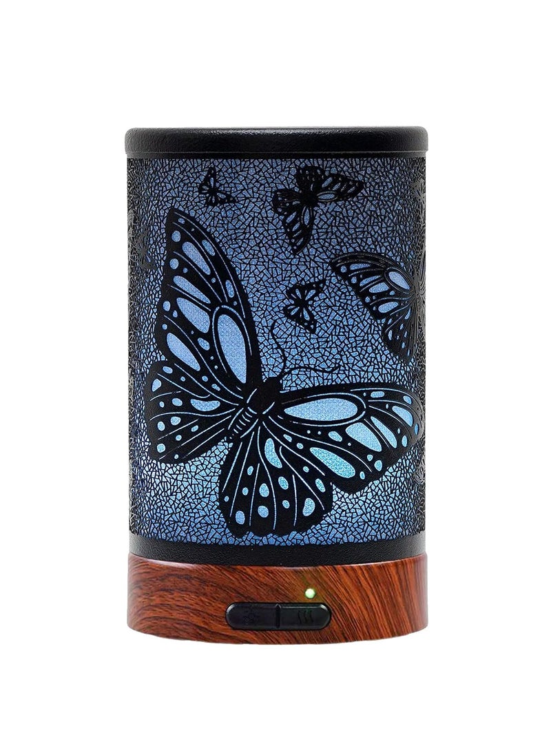 EQUSUPRO Essential Oil Diffuser 150ml Metal Aromatherapy Oil Diffuser Ultrasonic Cool Mist Diffuser with Auto Shut-Off Protection,7 Colors Changed LED for Home Office SPA Yoga (Butterfly)