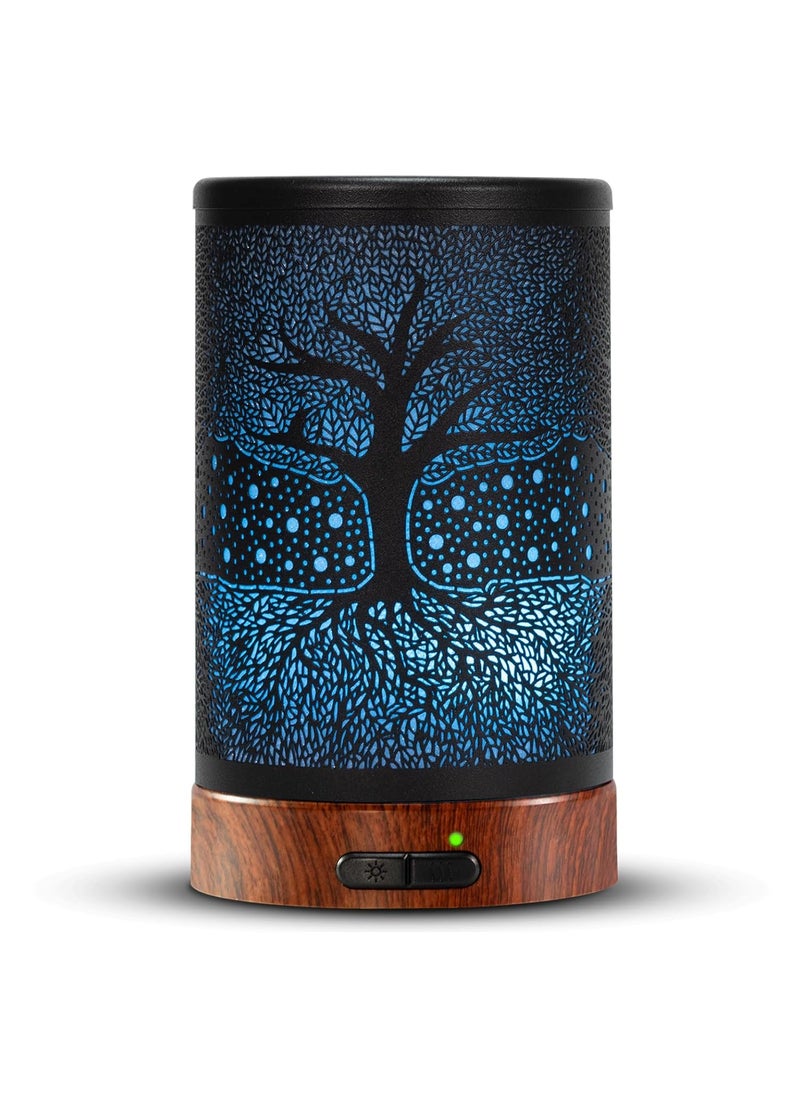 Aromatherapy Essential Oil Diffuser 150ml- Electric Cool Mist Aroma Diffuser with Intermittent Mode, Auto Shut-Off Protection, 7 Colors Changing LED Light for Home Office Decor & Gift (Life Tree)