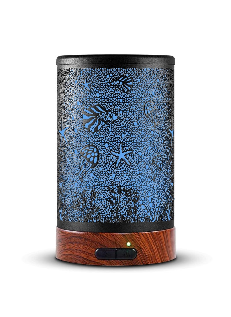 Aromatherapy Essential Oil Diffuser 150ml- Electric Cool Mist Aroma Diffuser with Intermittent Mode, Auto Shut-Off Protection, 7 Colors Changing LED Light for Home Office Decor & Gift (Sea)