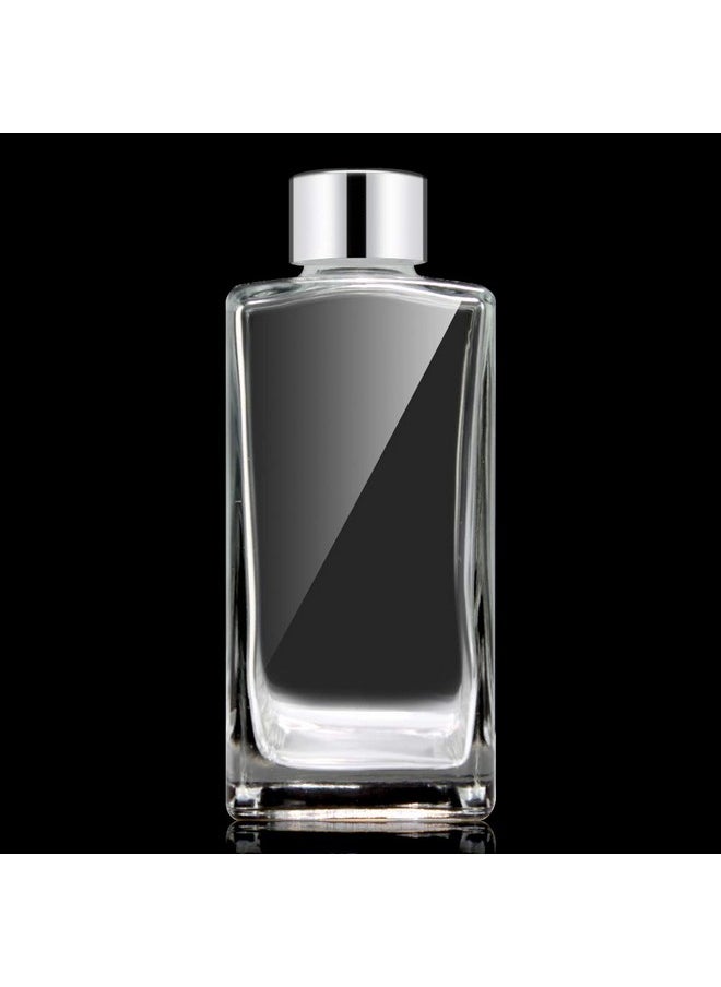 Feel Fragrance Glass Diffuser Bottles Diffuser Jars with Silver Caps Set of 4 - 5.5 inches High, 250ml 8.45 ounce. Fragrance Accessories Use for Diy Replacement Reed Diffuser Sets.