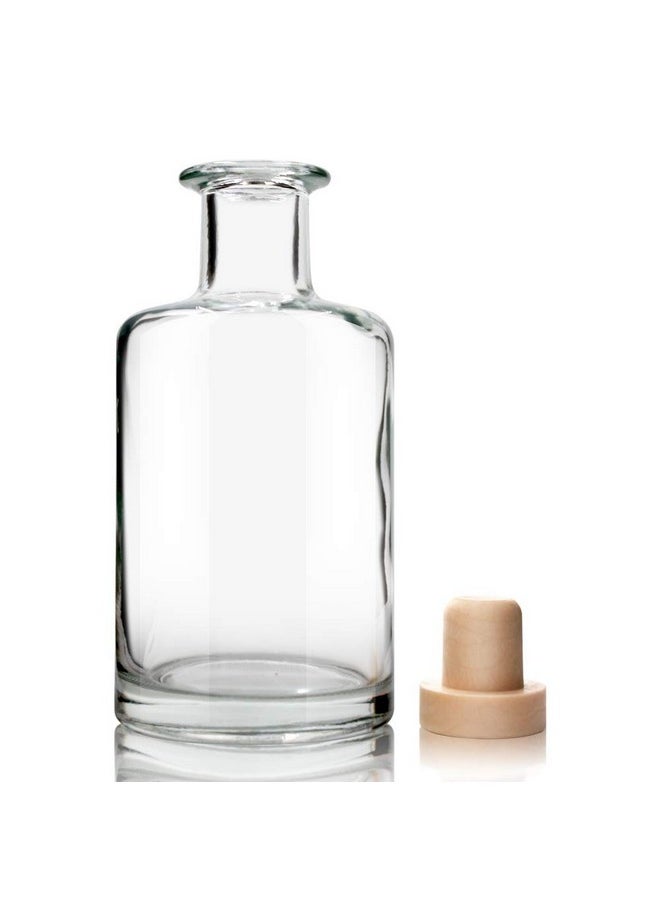Feel Fragrance Glass Diffuser Bottles Diffuser Jars with Cork Caps Set of 4 - 5.3 inches High, 240ml 8.2 Ounce. Fragrance Accessories Use for DIY Replacement Reed Diffuser Sets.
