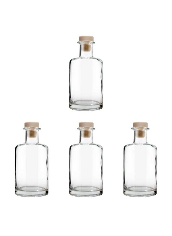 Feel Fragrance Glass Diffuser Bottles Diffuser Jars with Cork Caps Set of 4 - 5.3 inches High, 240ml 8.2 Ounce. Fragrance Accessories Use for DIY Replacement Reed Diffuser Sets.