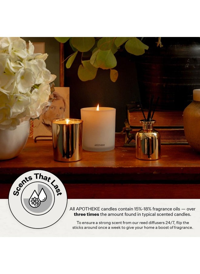 Apotheke Luxury Scented Candles & Reed Diffuser for Home, Set (Apricot Red Currant Mini Duo)