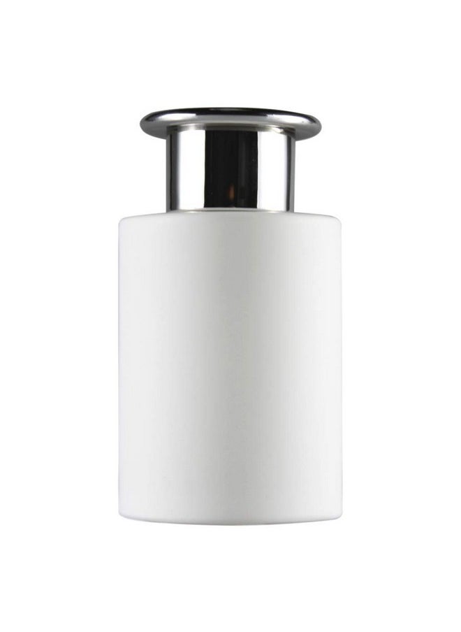 Feel Fragrance Glass Diffuser Bottles White Diffuser Jars with Silver Caps Set of 4 - 4.2 inches High, 120ml 4.06 Ounce. Fragrance Accessories Use for DIY Replacement Reed Diffuser Sets.