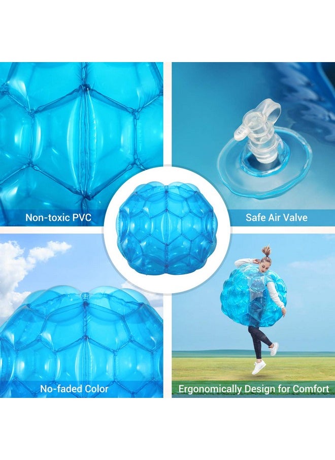 2 Pack Bumper Balls: 36inch Inflatable Sumo Ball - Durable PVC Vinyl Material Body Bubble Soccer Ball - Giant Human Hamster Knocker Body Zorb Ball for Kids and Adults Physical Outdoor Toys, Blue