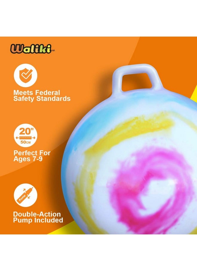 WALIKI Hopper Ball Toy for Boys & Girls Ages 7 8 9 Years Old | Tie-Dye Jumping Ball | Hippity Hop Ball | Fun Birthday Gift | 20”