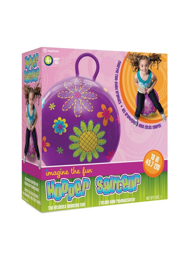 Hedstrom Hopper Ball, Hopping Ball, Jumping Ball, Flowers, 18 Inch