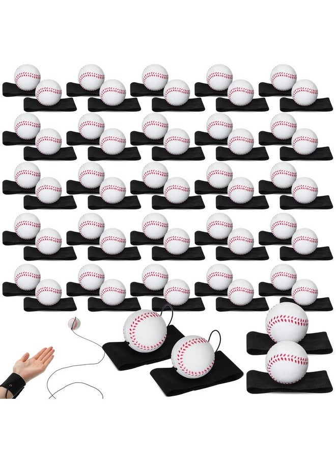 Jerify 60 Pcs Wrist Return Ball, Rubber, 1.85 Inches, Suitable for Adults, Ideal for Baseball and Rebound Exercise