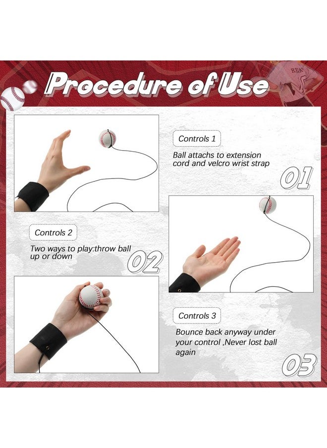 Jerify 60 Pcs Wrist Return Ball, Rubber, 1.85 Inches, Suitable for Adults, Ideal for Baseball and Rebound Exercise