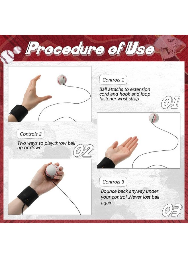 Jerify 60 Pcs Wrist Return Ball, Rubber, 1.85 Inches, Suitable for Adults, Ideal for Baseball and Rebound Exercise