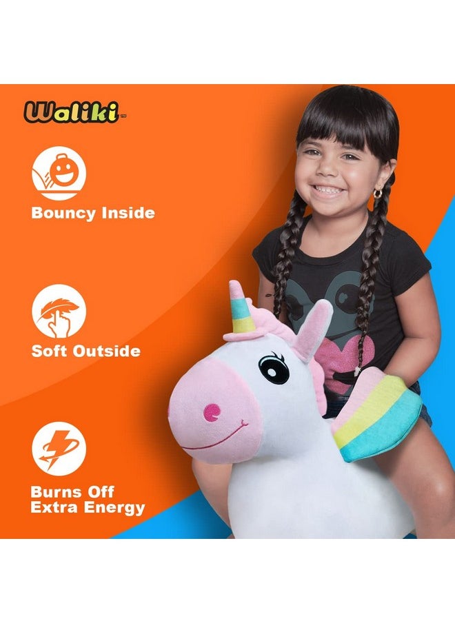 WALIKI Bouncy Horse Hopper | Inflatable Hopping Horse for Girls | Jumping Horse (Unicorn) | Birthday Gift for 18 Months 2 3 4 Year Old Kid Toddler
