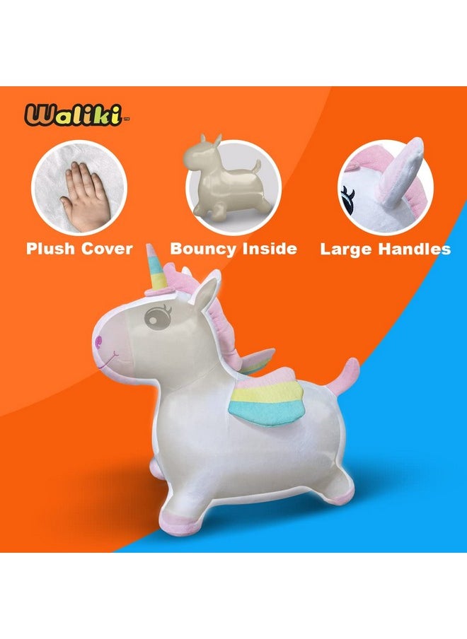 WALIKI Bouncy Horse Hopper | Inflatable Hopping Horse for Girls | Jumping Horse (Unicorn) | Birthday Gift for 18 Months 2 3 4 Year Old Kid Toddler