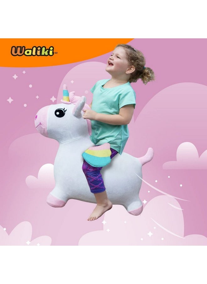 WALIKI Bouncy Horse Hopper | Inflatable Hopping Horse for Girls | Jumping Horse (Unicorn) | Birthday Gift for 18 Months 2 3 4 Year Old Kid Toddler