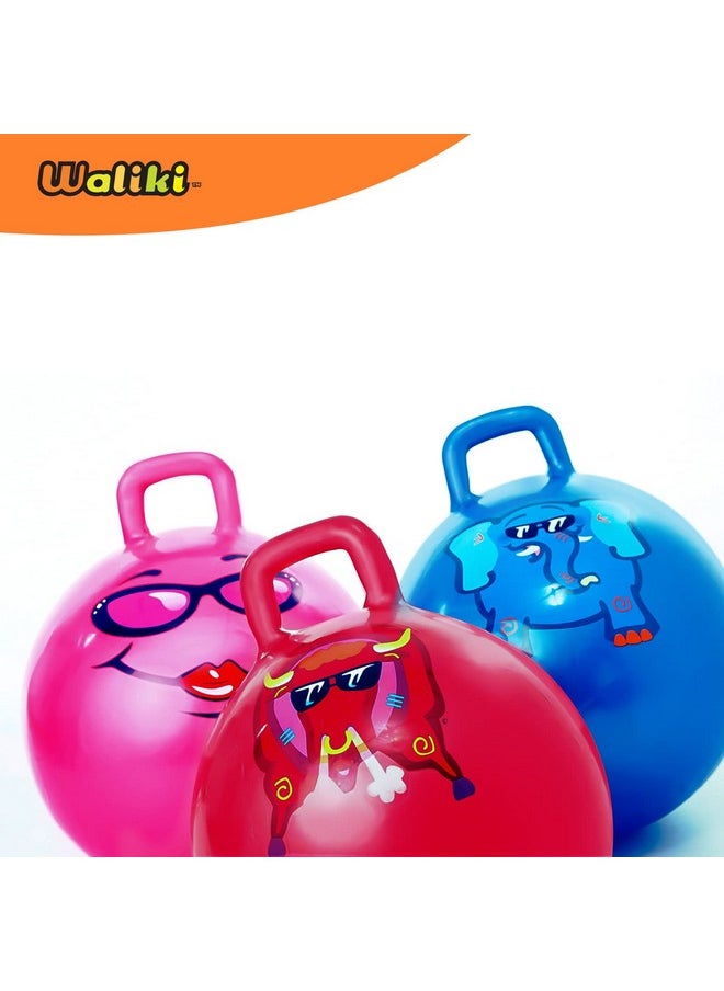 WALIKI Toys Hopper Ball for Adults (Hippity Hop Ball, Hopping Ball, Bouncy Ball with Handles, Sit & Bounce, Space Hopper, Kangaroo Bouncer, Jumping Ball, Transparent Clear)