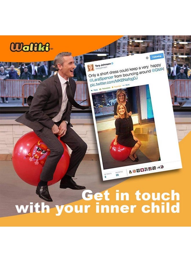 WALIKI Toys Hopper Ball for Adults (Hippity Hop Ball, Hopping Ball, Bouncy Ball with Handles, Sit & Bounce, Space Hopper, Kangaroo Bouncer, Jumping Ball, Transparent Clear)