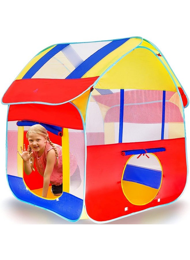 BabyGo Playhouse Theme Foldable Kids Children's Indoor Outdoor pop up Play Tent House Toy (Multi Color), Standard