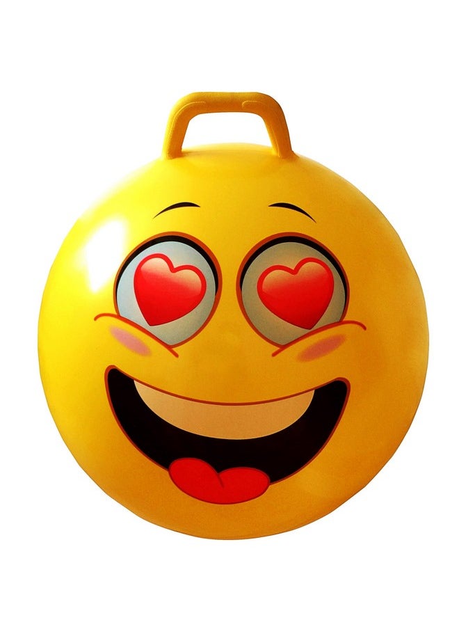 AppleRound Hippity Hoppity Jumping Ball with Ball Pump, Bouncy Ball with Handle, 20in/50cm Diameter for Age 7-9, Kangaroo Bouncer, Space Hopper Ball with Handle for Children, Printed Design (Heart)