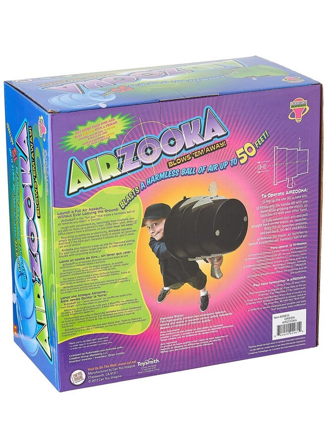 Airzooka Toysmith, Blast A Harmless Ball Of Air Toy, Green, All Ages - Adults Too Small