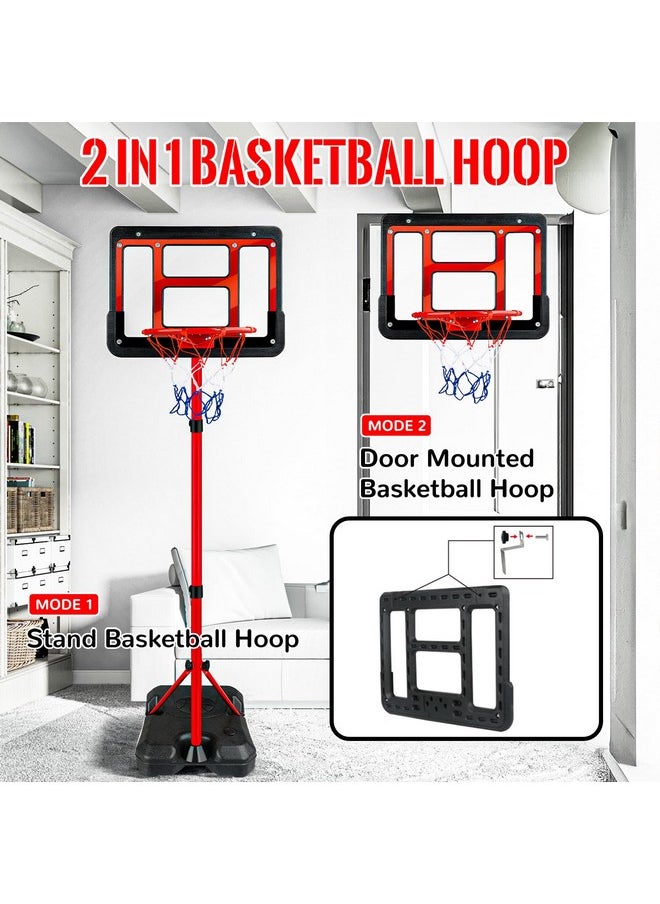 Kids Basketball Hoop with Stand, Adjustable Basketball Set, Toddler Basketball Toys for Boys Age 3 4 5 6 7 8, Indoor Outdoor Backyard Sport Game Gifts