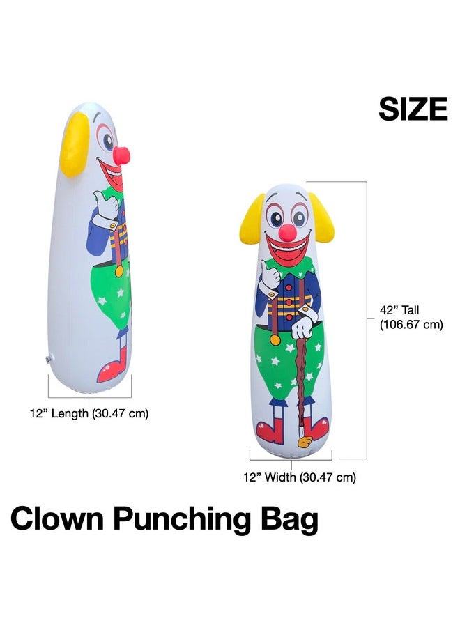 Jet Creations Clown Punching Bag for Kids Inflatable Figure with Squeak Sound Weighted Bottom (You Fill Water or Sand), 1 pc, Multi, 42 inch Tall, FUN-BB03