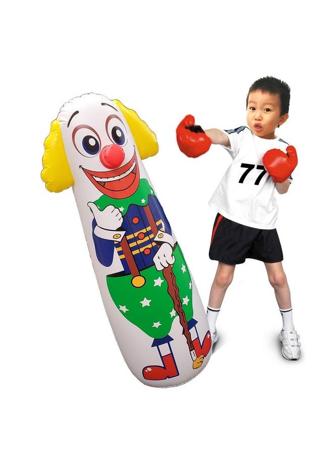 Jet Creations Clown Punching Bag for Kids Inflatable Figure with Squeak Sound Weighted Bottom (You Fill Water or Sand), 1 pc, Multi, 42 inch Tall, FUN-BB03