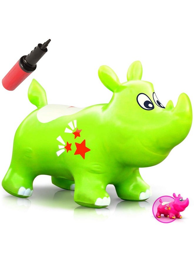 WALIKI Bouncy Horse Kent The Rhino Inflatable Horse Hopper (for Toddlers 2-5, Jumping Horse, Ride-on Bouncy Animal)
