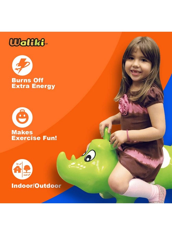 WALIKI Bouncy Horse Kent The Rhino Inflatable Horse Hopper (for Toddlers 2-5, Jumping Horse, Ride-on Bouncy Animal)