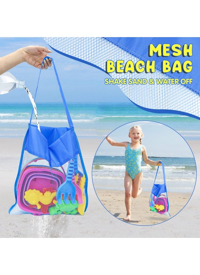 Dreamon Beach Toys for Kids 3-10, Collapsible Sand Castle Toys for Beach Include 3 Pack Foldable Buckets, Shovels Molds and Storage Mash Bag, Sandbox Travel Toys for Toddlers Kids