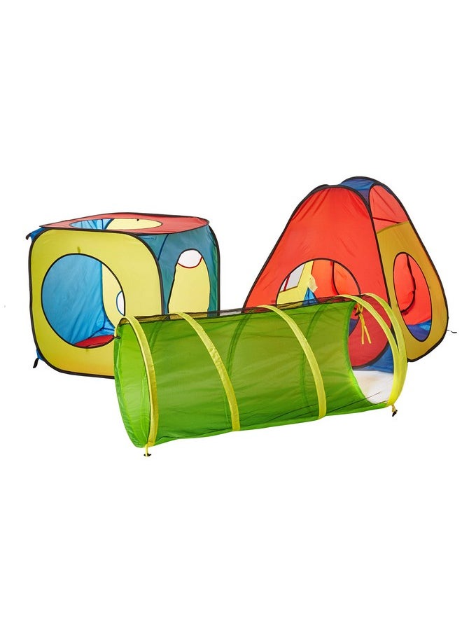 UTEX 8 in 1 Pop Up Children Play Tent House with 4 Tunnel, 4 Tents for Boys, Girls, Babies and Toddlers for Indoor and Outdoor Use