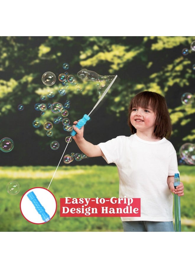 JOYIN 14.6’’ Big Bubble Wands for Kids, 6 PCS Bubble Wand with Bubbles Refill Solution for Summer Toy Party Favor, Outdoors Activity, Easter Basket Stuffers, Birthday Gift