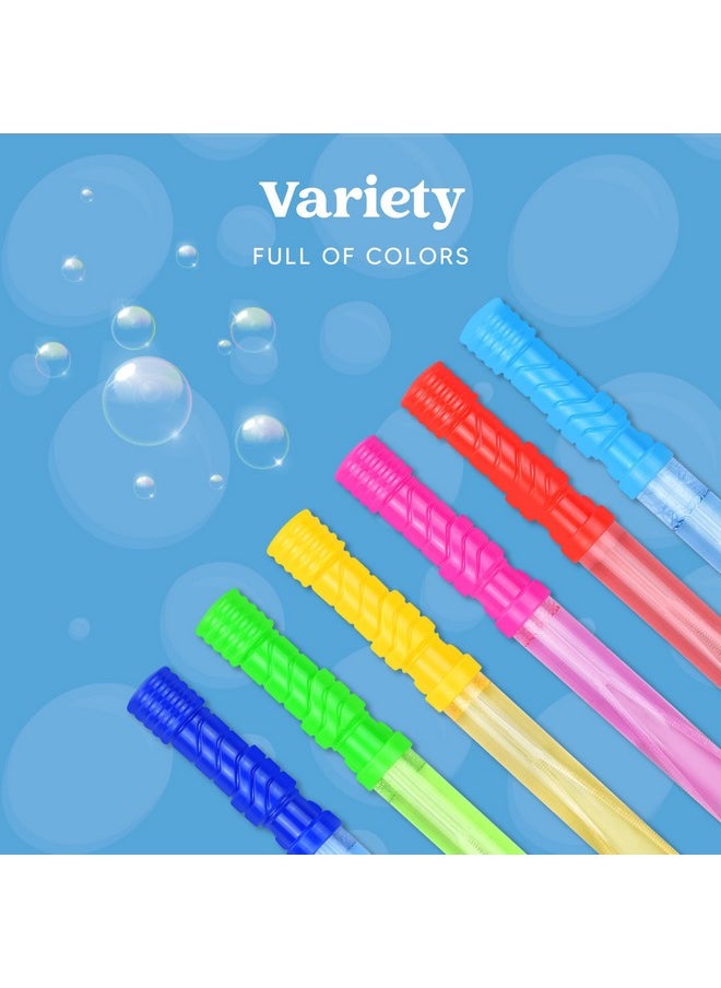JOYIN 14.6’’ Big Bubble Wands for Kids, 6 PCS Bubble Wand with Bubbles Refill Solution for Summer Toy Party Favor, Outdoors Activity, Easter Basket Stuffers, Birthday Gift