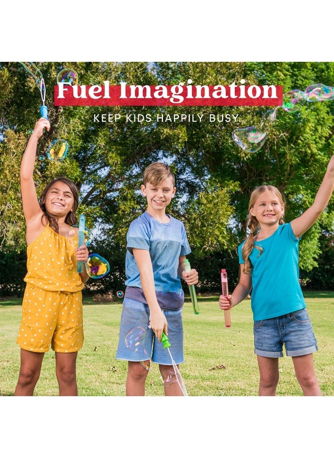 JOYIN 14.6’’ Big Bubble Wands for Kids, 6 PCS Bubble Wand with Bubbles Refill Solution for Summer Toy Party Favor, Outdoors Activity, Easter Basket Stuffers, Birthday Gift