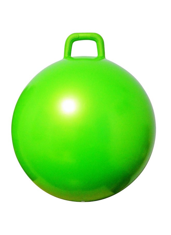 AppleRound Space Hopper Ball with Air Pump, 18in/45cm Diameter for Age 3-6, Kangaroo Bouncer, Hippity Hoppity Hop Ball for Children, Plain Color (Green)