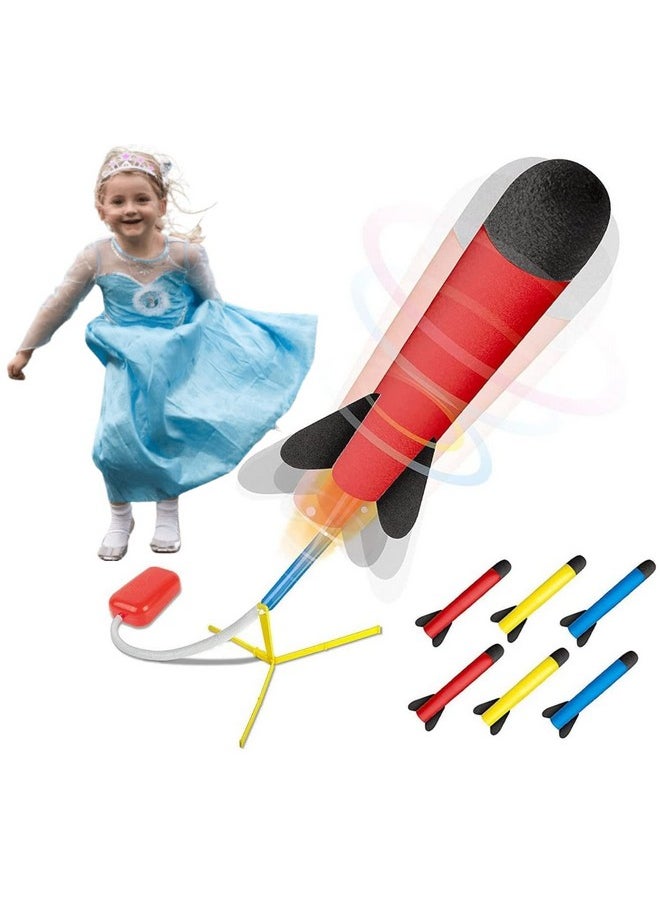 Play22 Toy Rocket Launcher for Kids Shoots Up to 100+ Feet - Play Launch Rocket Includes 6 Foam Rockets, 3 Colors - Best Birthday Gift for Boys and Girls Fun Outdoor Toys for Kids Age 3+ Years