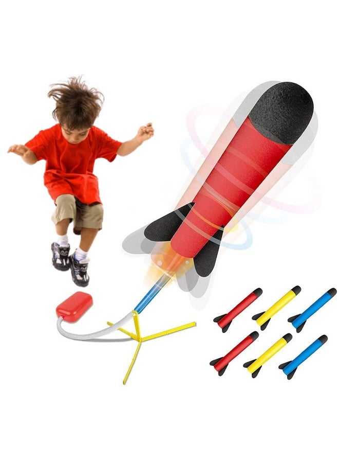 Play22 Toy Rocket Launcher for Kids Shoots Up to 100+ Feet - Play Launch Rocket Includes 6 Foam Rockets, 3 Colors - Best Birthday Gift for Boys and Girls Fun Outdoor Toys for Kids Age 3+ Years