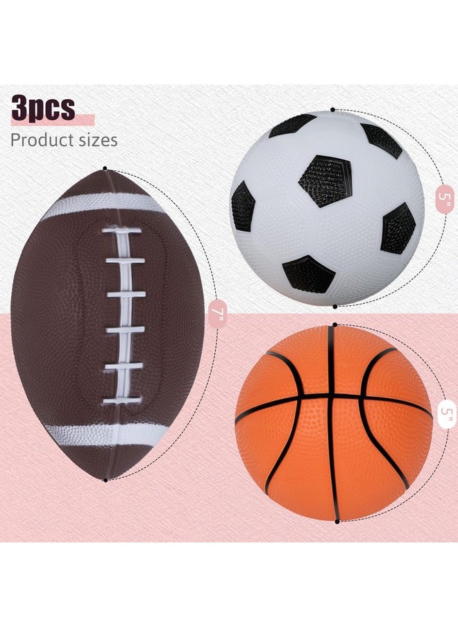 Shindel Sports Balls for Kids and Toddlers, 5 Inches Sports Balls with Hand Pump Includes Toddlers Football, Basketball, Playground Balls, for Indoor & Outdoor Play