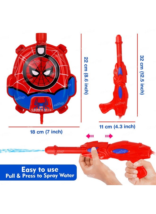 Zest 4 Toyz Holi Pichkari Water Gun for Kids Spiderman Themed Powerful High Pressure Tank Spray with 100 Water Balloons and 1 Herbal Gulal(Magic Tank)