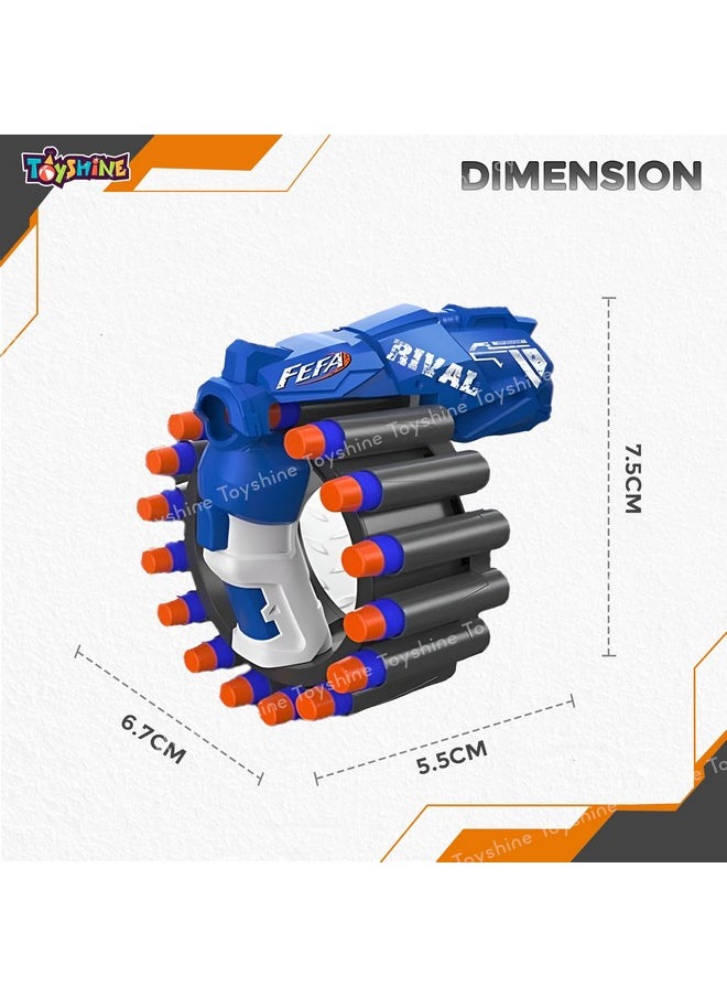 Toyshine Soft Foam Bullet Blaster Toy Gun with 20 EVA Soft Bullets & Wrist Blasting Bracelet Target Shooting Game Toy with Range Upto 60ft for Kids Boys Girls 6+, Blue