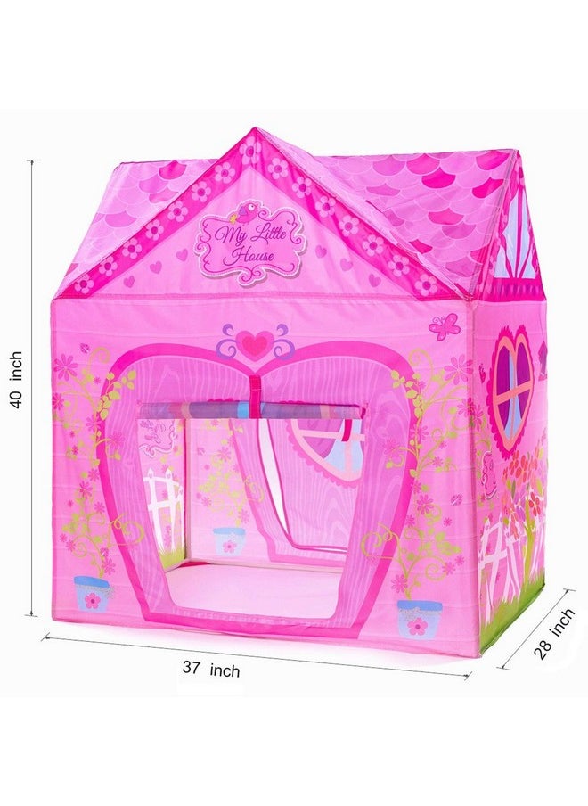 POCO DIVO Floral Princess Castle Girls Pink Palace Play Tent Kids Pretend Fairy Playhouse