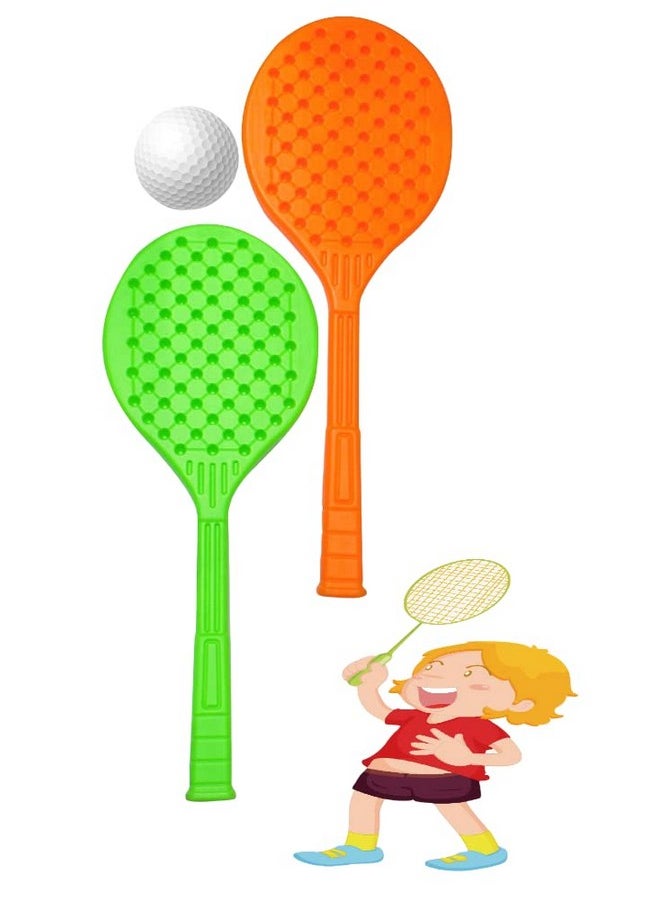 FunBlast Plastic Rackets For Kids - Rackets Set Of 2 For Kids, Rackets, Badminton, Tennis, Toys For Kids, Badminton For Kids, Racket For Kids 2 Years, Tennis Rackets For Kids, (Large), Multicolor