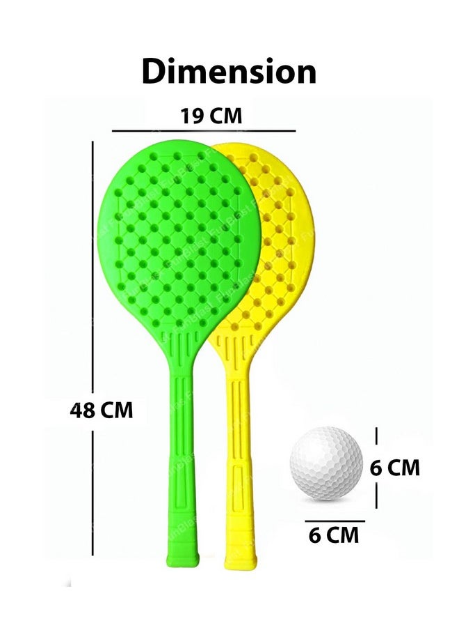 FunBlast Plastic Rackets For Kids - Rackets Set Of 2 For Kids, Rackets, Badminton, Tennis, Toys For Kids, Badminton For Kids, Racket For Kids 2 Years, Tennis Rackets For Kids, (Large), Multicolor