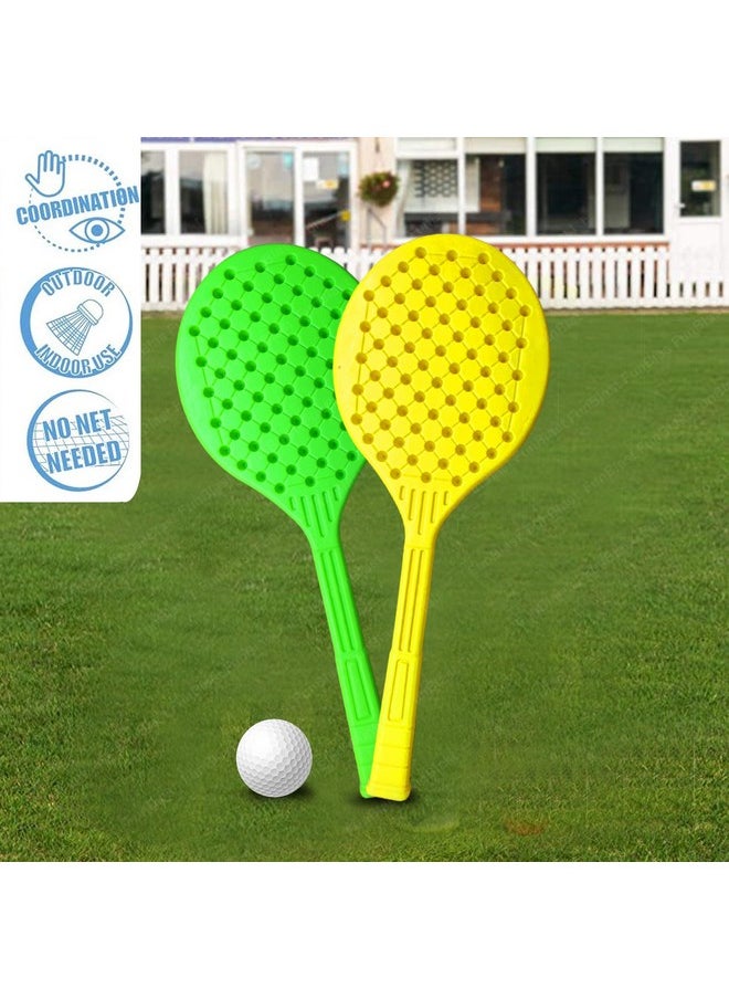 FunBlast Plastic Rackets For Kids - Rackets Set Of 2 For Kids, Rackets, Badminton, Tennis, Toys For Kids, Badminton For Kids, Racket For Kids 2 Years, Tennis Rackets For Kids, (Large), Multicolor