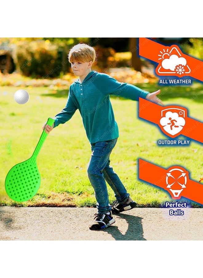 FunBlast Plastic Rackets For Kids - Rackets Set Of 2 For Kids, Rackets, Badminton, Tennis, Toys For Kids, Badminton For Kids, Racket For Kids 2 Years, Tennis Rackets For Kids, (Large), Multicolor