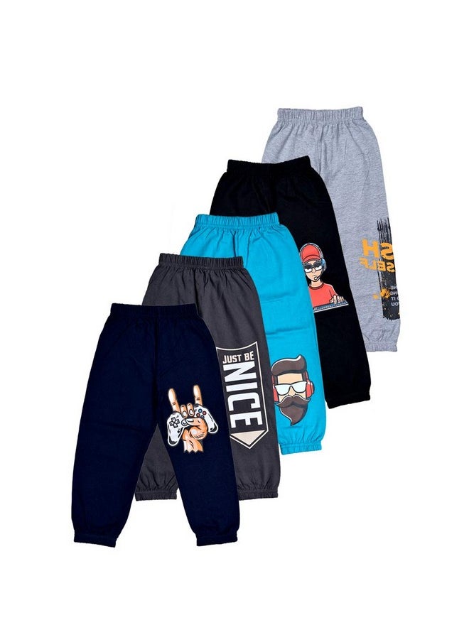 T2F Boy's Regular Fit Cotton Track Pant (BYSTRK12_Multicolor_9-10 years_Multicolor_9 Years-10 Years)