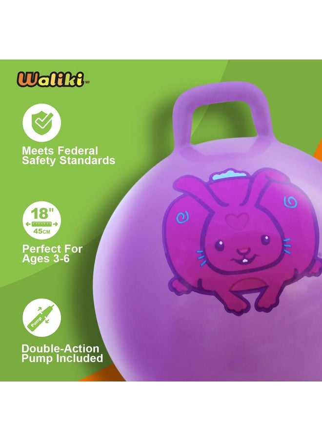 WALIKI Hop Ball for Boys and Girls Ages 3-6 | 18” Jumping Ball for School Sports Day & Birthday Parties | Outdoor Game Toy Purple