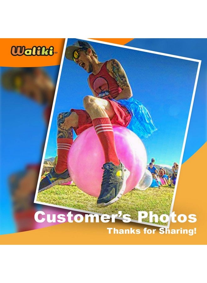 WALIKI TOYS Hopper Ball For Adults (Hippity Hop Ball, Hopping Ball, Bouncy Ball With Handles, Sit & Bounce, Space Hopper, Kangaroo Bouncer, Jumping Ball, 29 Inches, Hurricane Pink, Pump Included)