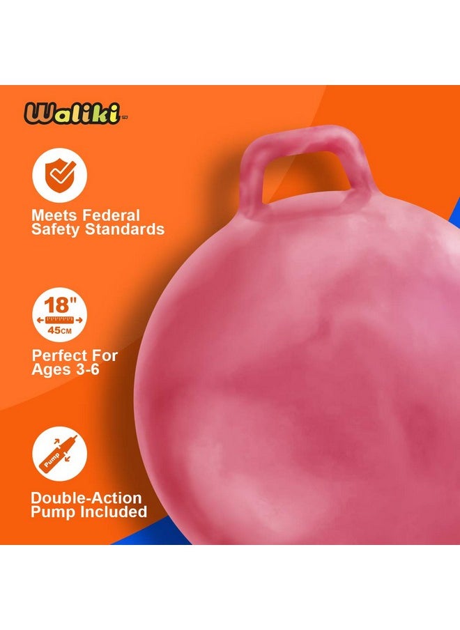 WALIKI Hopper Ball Toy for Girls 3 4 5 or 6 Years Old | Hippity Hop Ball | Jumping Hopping Ball | Cool Birthday Gift | Pink | 18