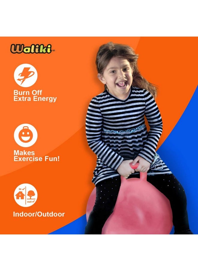 WALIKI Hopper Ball Toy for Girls 3 4 5 or 6 Years Old | Hippity Hop Ball | Jumping Hopping Ball | Cool Birthday Gift | Pink | 18