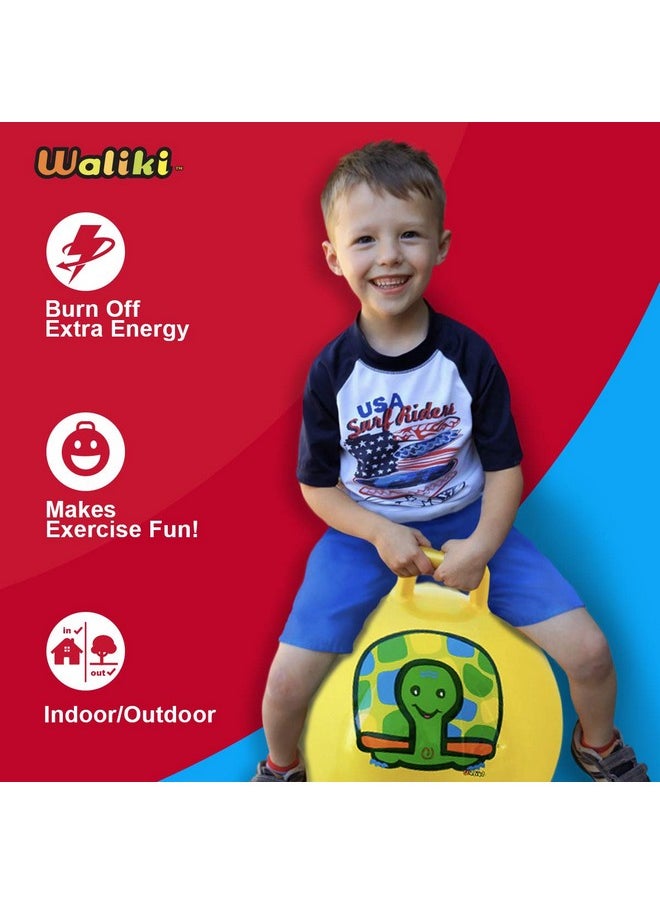 WALIKI Hopper Jumping Ball for Kids Ages 3-6 | 18” Outdoor Toy for Backyard Games & Tag Play | Active Play Ball Yellow