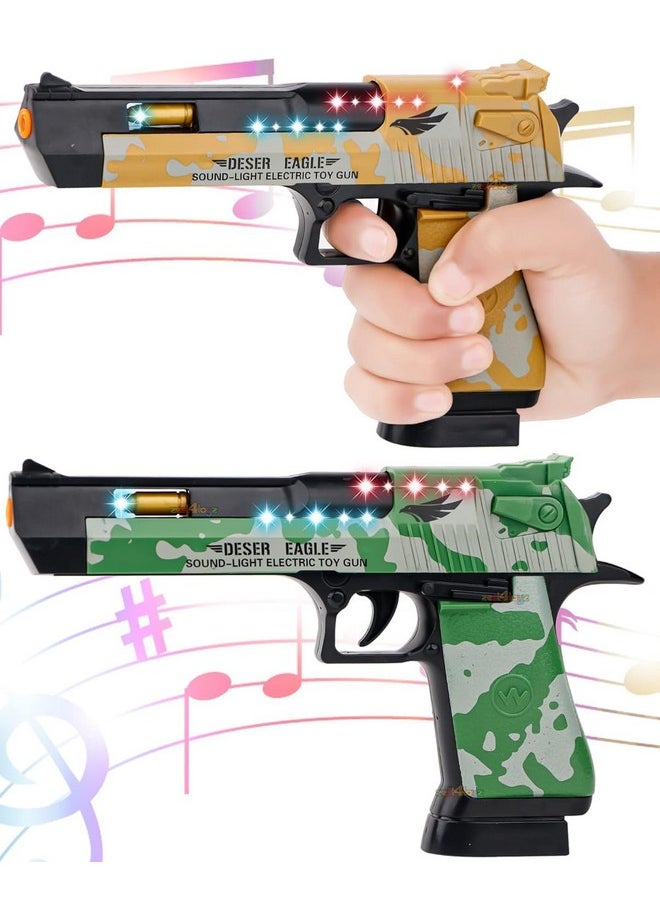 Zest 4 Toyz Light and Sound Police Army Style Pistol Gun Toy with Moving Top Loader Telescopic Barrel and Target Projection Effect, Desert Eagle Pistol (Pack of 1) Random Color Dispatch, Assorted